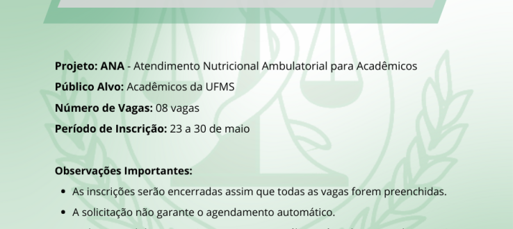 Abertas as Inscrições para o Projeto ANA