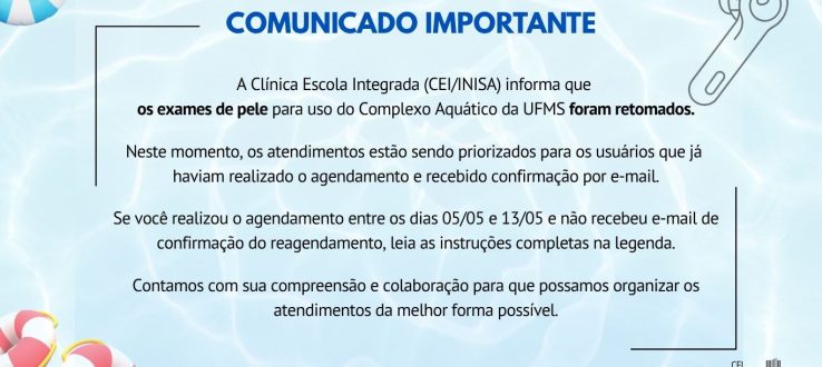 Retorno dos Exames de Pele – Complexo Aquático UFMS