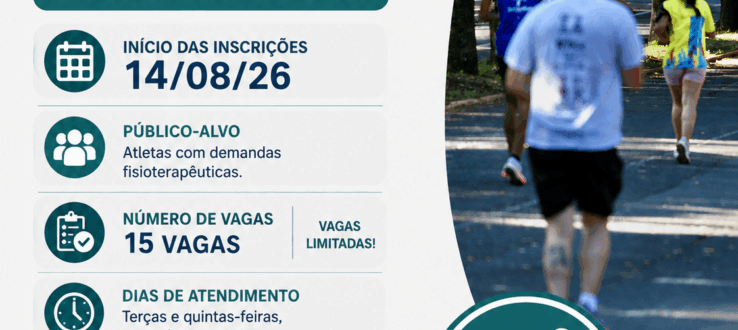 (Português do Brasil) ABERTAS AS INSCRIÇÕES PARA FISIOTERAPIA SAÚDE DO ATLETA